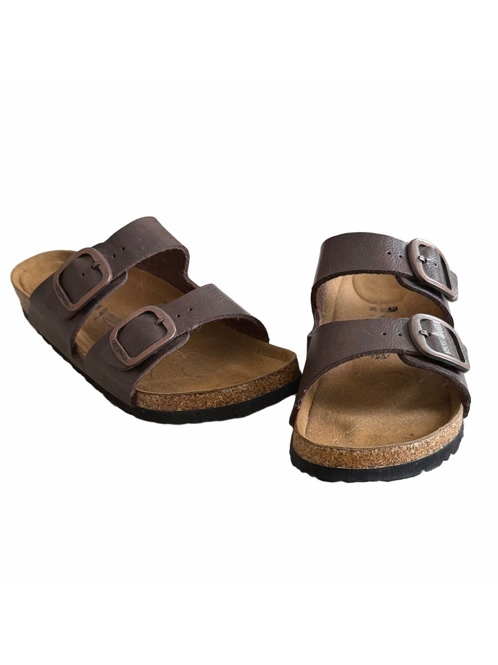 Aerothotic Brown Leather 2-Strap Sandals Sz 38
